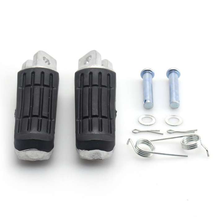 One Pair Motorcycle Front Foot Pegs for Suzuki HAYABUSA GSX1300R 19972010 (Black Silver)