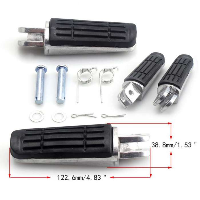 One Pair Motorcycle Front Foot Pegs for Suzuki HAYABUSA GSX1300R 19972010 (Black Silver)