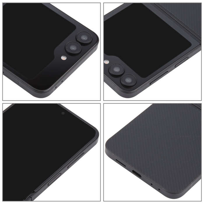 For Samsung Galaxy Z Flip6 Black Screen Non-Working Fake Dummy Display Model (Black)