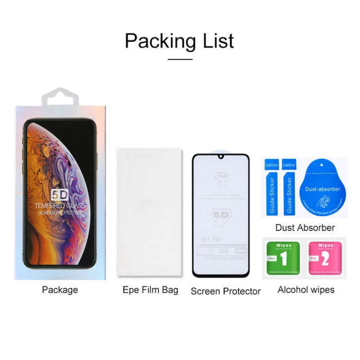 9H 5D Full Glue Full Screen Tempered Glass Film for Huawei P30 Lite / Nova 4e