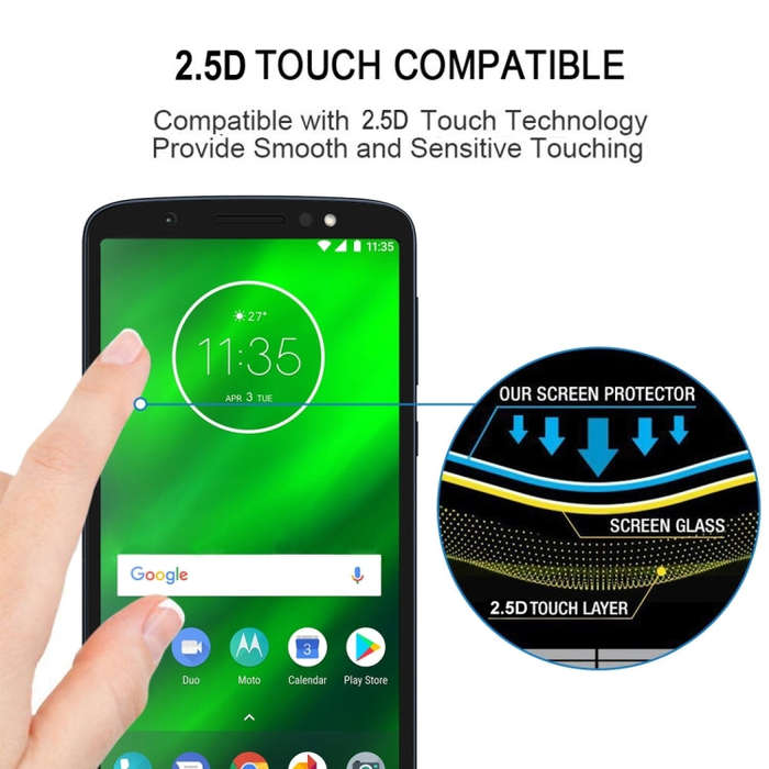 Full Glue Full Cover Screen Protector Tempered Glass film for Motorola Moto G6