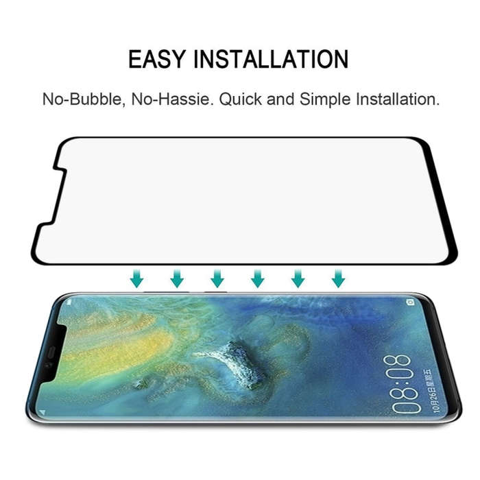 25 PCS Full Glue 3D Curved Edge Full Screen Tempered Glass Film for Huawei Mate 20 Pro (Black)