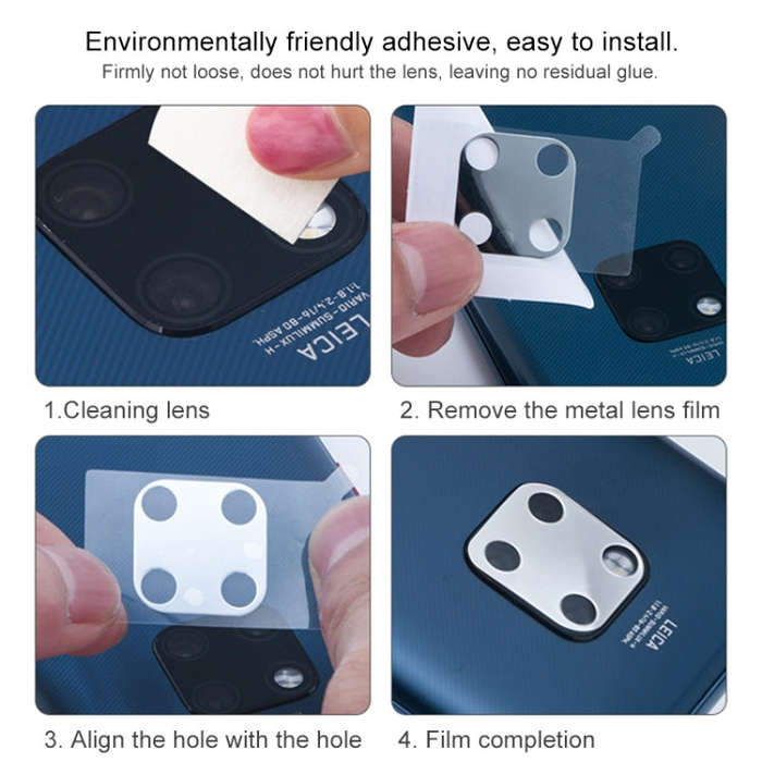 2 PCS 10D Full Coverage Mobile Phone Metal Rear Camera Lens Protection Ring Cover for Huawei Mate...