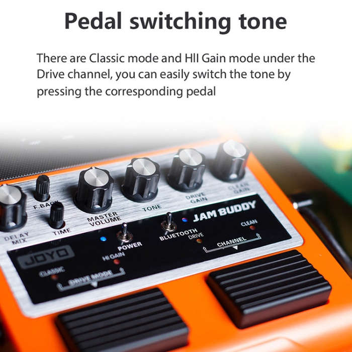 JOYO JAM BUDDY Bluetooth 4.0 Dual Channel with Effector Charging Guitar Small Speaker(Orange)
