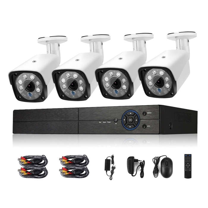 A4B3Kit 2MP 4CH 1080P CCTV Security Camera System AHD DVR Surveillance Kit, Support Night Vision ...