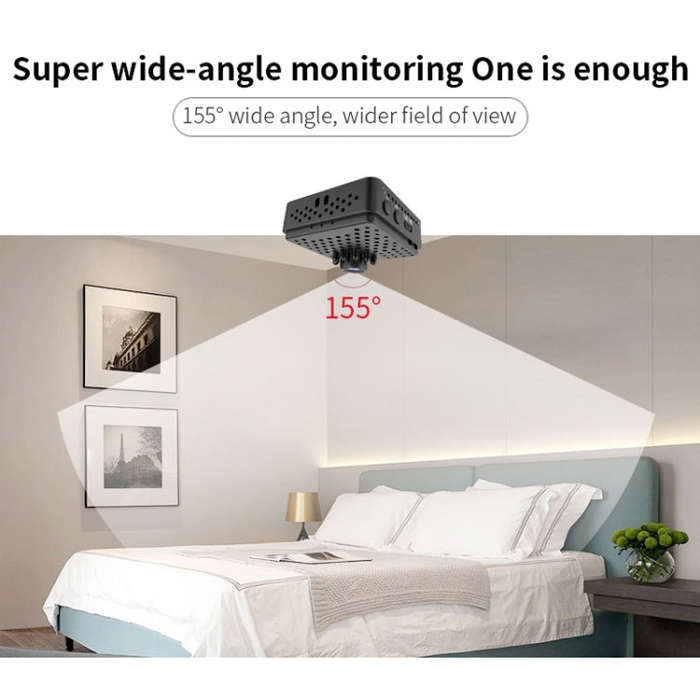 W18 1080P HD WiFi Smart Mini Security Camera, Support 155 Degrees Wide Angle & Motion Detection &...