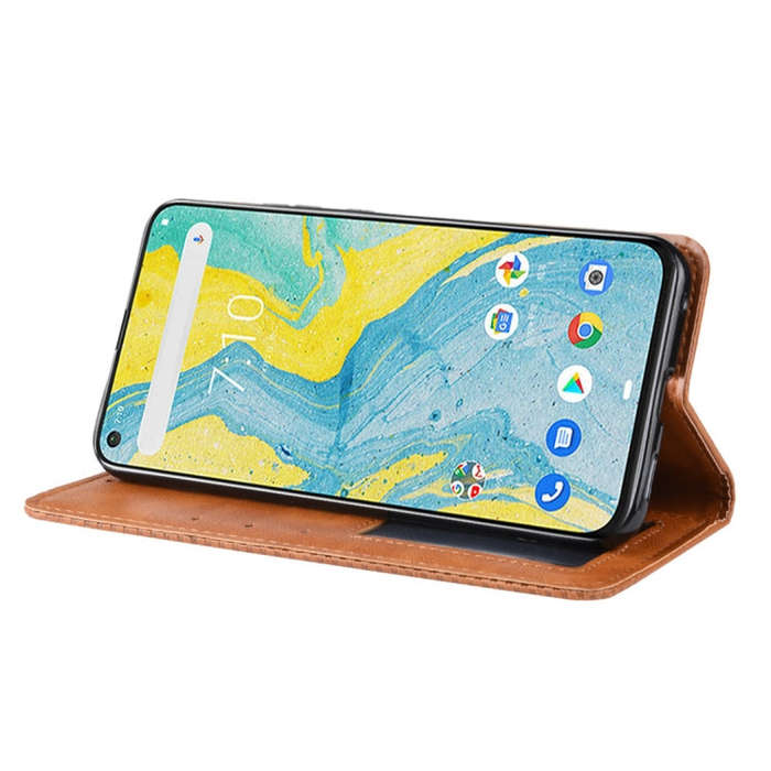Retro Magnetic Clasp Horizontal Flip Leather Case for Nokia X71 (8.1 Plus), with Holder & Card Sl...