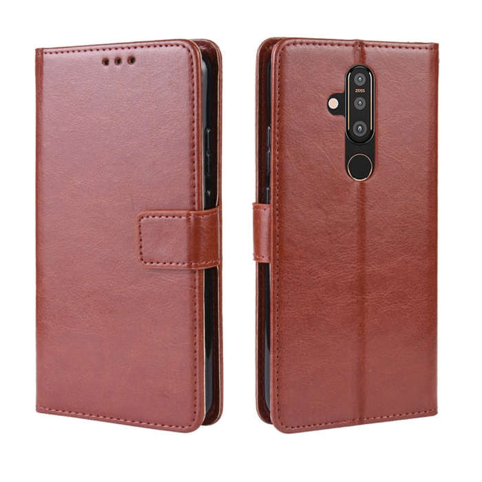 Crazy Horse Texture Horizontal Flip Leather Case for Nokia X71 (8.1 Plus), with Holder & Card Slo...