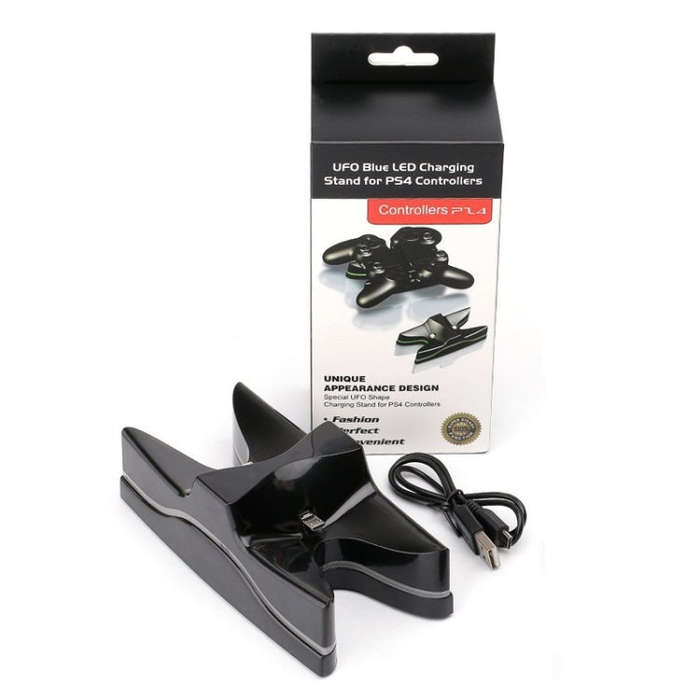 Special UFO Shape 2 x USB Charging Dock Station Stand / Controller Charging Stand for PS4 Playsta...