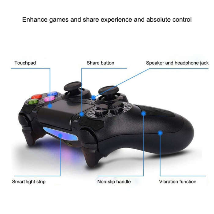 Wireless Bluetooth Diamond Texture Shock Touch Plate Game Handle Controller with Smart Indicator ...
