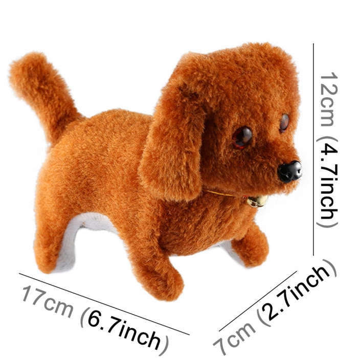 2 PCS Plush Puppy Electric Toys Can Will Move Forward / Will Backwards / Sounding and Luminous Ey...