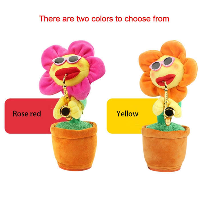 Sunflower Sax Style Bluetooth Plush Children Adult Toy ,Support USB Charging & Battery(Red)