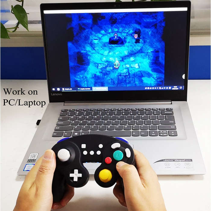 Three-point Decorative Strip Wired Game Handle Controller for Nintendo NGC(Black)