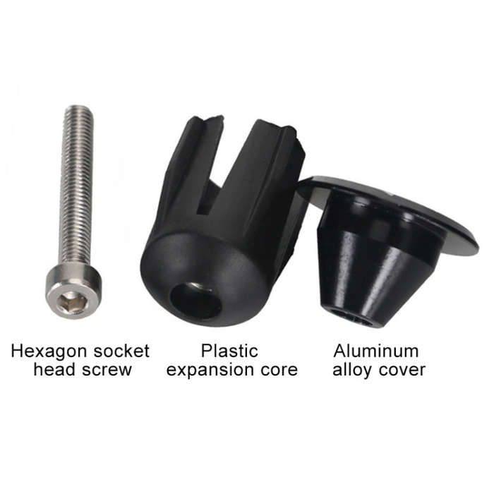 TOSEEK 1 Pair Mountain Bike Handlebar Grips Caps End Plug Aluminum Alloy Bicycle  Bar Ends Plug (...