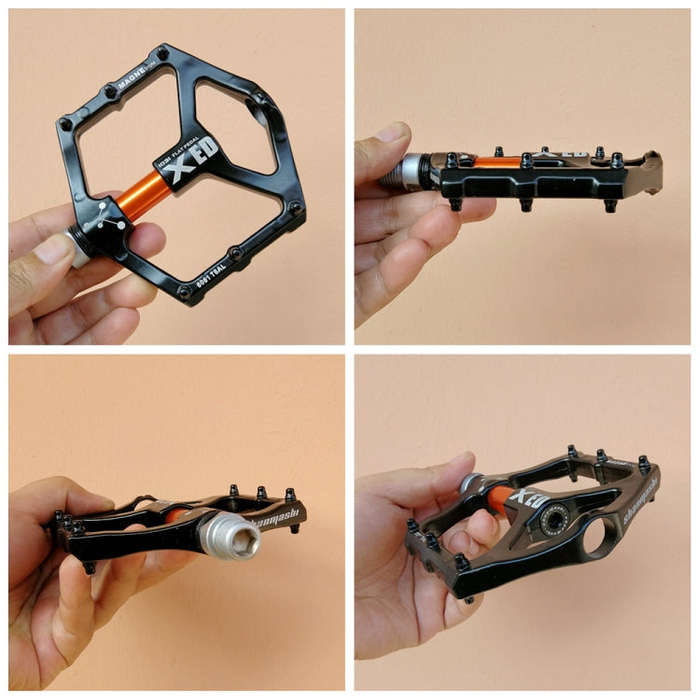 SHANMASHI 1031 Magnesium Alloy Pedal Non-slip Comfortable Bicycle Folding Pedal(Orange)