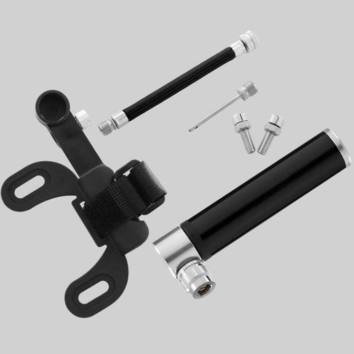 Manual Mini Portable Bicycle Aluminum Alloy Pump+ Glue-free Tire Patch + Fish-shaped Tire Lever (...