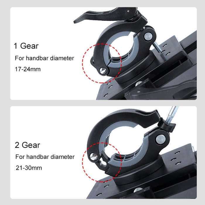 Rotatable PVC Motorcycle Bicycle Handlebar Mount Mobile Phone Holder (Black)