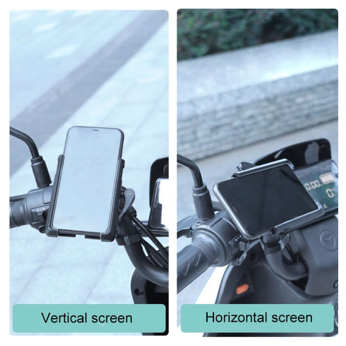 Rotatable PVC Motorcycle Bicycle Handlebar Mount Mobile Phone Holder (Black)