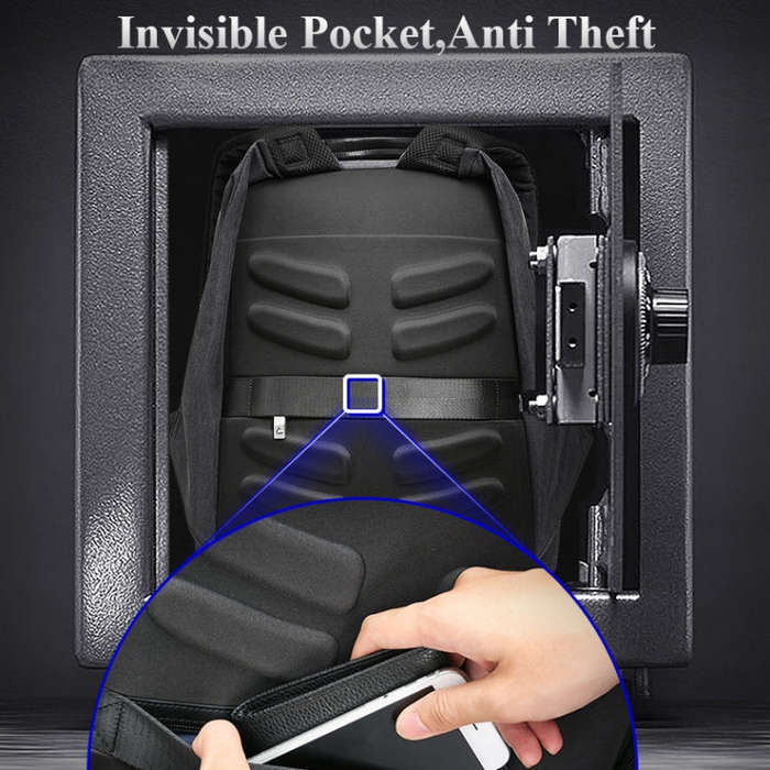 Bopai 851-014518 Business Waterproof Three-layer Large Capacity Double Shoulder Bag,with USB Char...