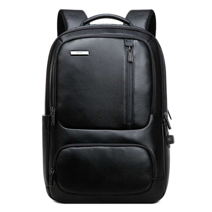 Bopai 851-023911 Top-grain Leather Business Breathable Anti-theft Man Backpack, Size: 28x18x42cm(...