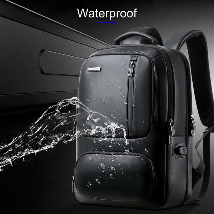 Bopai 851-023911 Top-grain Leather Business Breathable Anti-theft Man Backpack, Size: 28x18x42cm(...