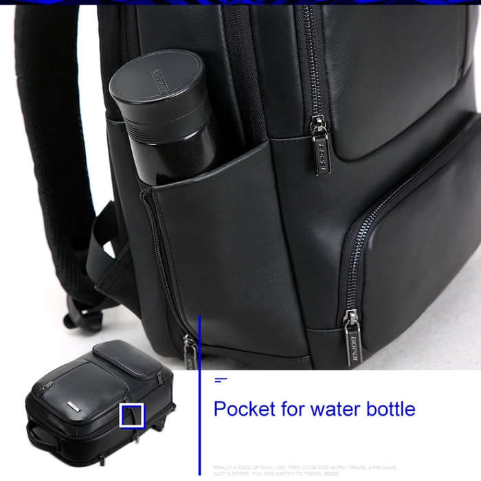 Bopai 851-023911 Top-grain Leather Business Breathable Anti-theft Man Backpack, Size: 28x18x42cm(...