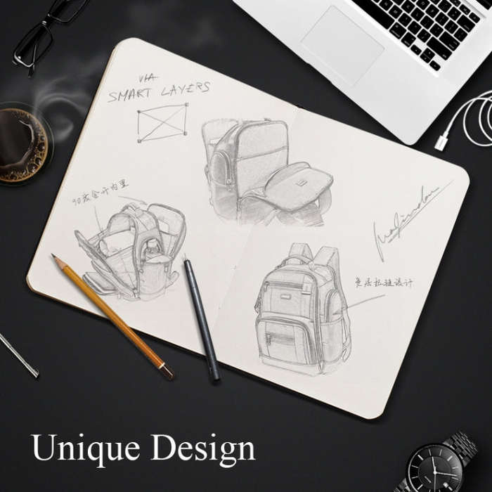 Bopai 11-85301 15.6 inch Large Capacity Multi-layer Zipper Bag Design Breathable Laptop Backpack,...