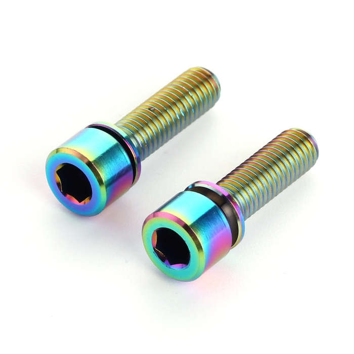 6 PCS Bicycle Accessories Titanium Bottle Cage Screw M5 18mm(Colour)