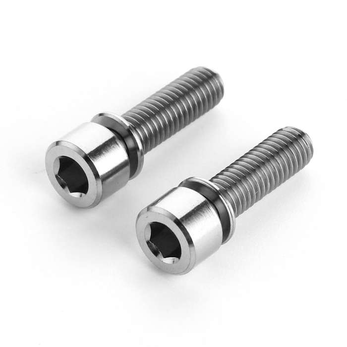 6 PCS Bicycle Accessories Titanium Bottle Cage Screw M5 18mm(Titanium Color)