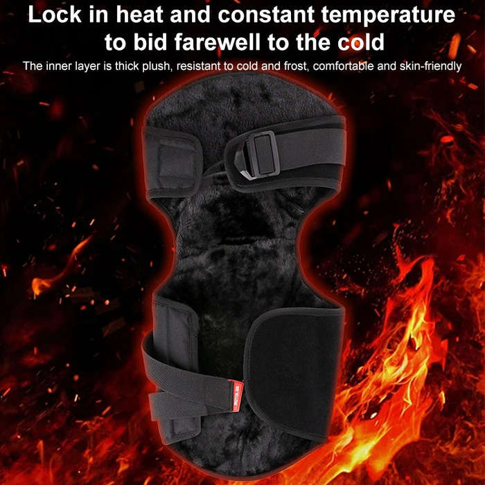 MOTOLSG 2 in 1 Knee Pads Motorcycle Bicycle Riding Warm Fleece Soft Protective Gear (Black Red)