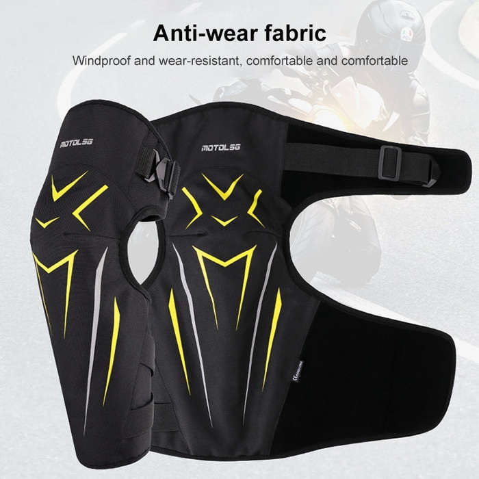 MOTOLSG 2 in 1 Knee Pads Motorcycle Bicycle Riding Warm Fleece Soft Protective Gear (Black Red)
