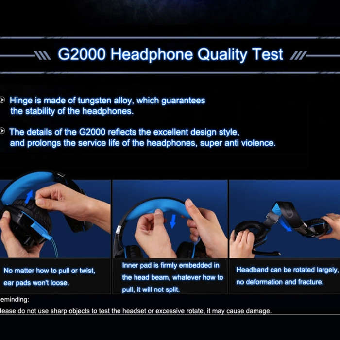 KOTION EACH G2000 Over-ear Game Gaming Headphone Headset Earphone Headband with Mic Stereo Bass L...