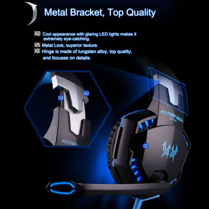 KOTION EACH G2000 Over-ear Game Gaming Headphone Headset Earphone Headband with Mic Stereo Bass L...
