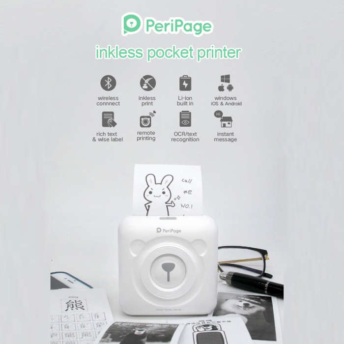 Peripage A6 Portable Inkless Pocket Thermal Bluetooth Printer(Pink)