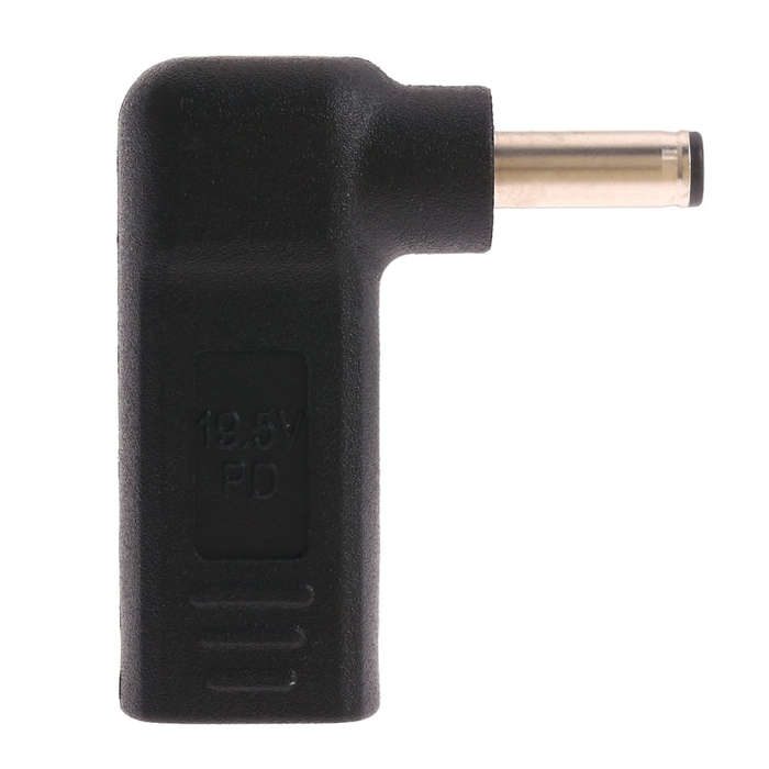 USB-C / Type-C Female to 4.5 x 3.0mm Male Plug Elbow Adapter Connector (Black)