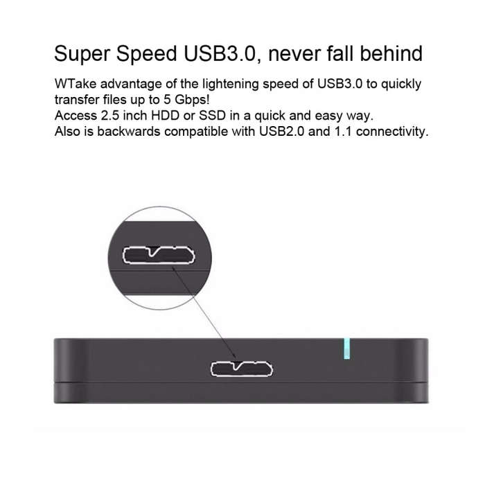 ORICO 2569S3 USB3.0 Micro-B External Hard Disk Box Storage Case for 9.5mm 2.5 inch SATA HDD / SSD...