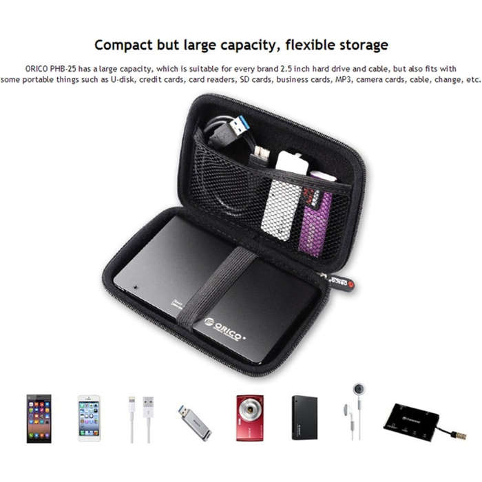 ORICO PHB-25 2.5 inch SATA HDD Case Hard Drive Disk Protect Cover Box(Black)