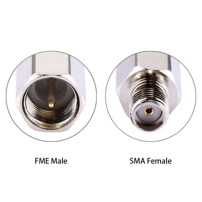 FME Male to SMA Female Connector Adapter(Silver)