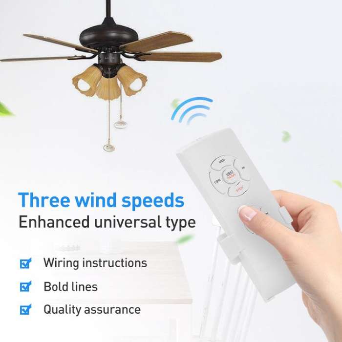 Universal Ceiling Fan Lamp Remote Control Kit 85-265V Timing Wireless Control Switch Adjusted Win...
