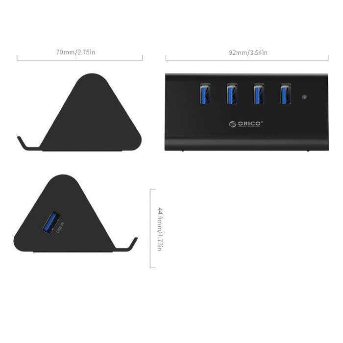 ORICO SHC-U3 ABS Material Desktop 4 Ports USB 3.0 HUB with Phone / Tablet Holder & 1m USB Cable &...