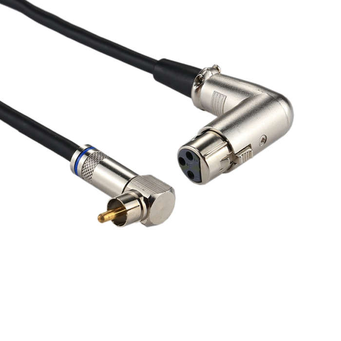 Aluminum Shell RCA Elbow Male to 3 Pin XLR CANNON Elbow Female Audio Connector Adapter for Cable ...