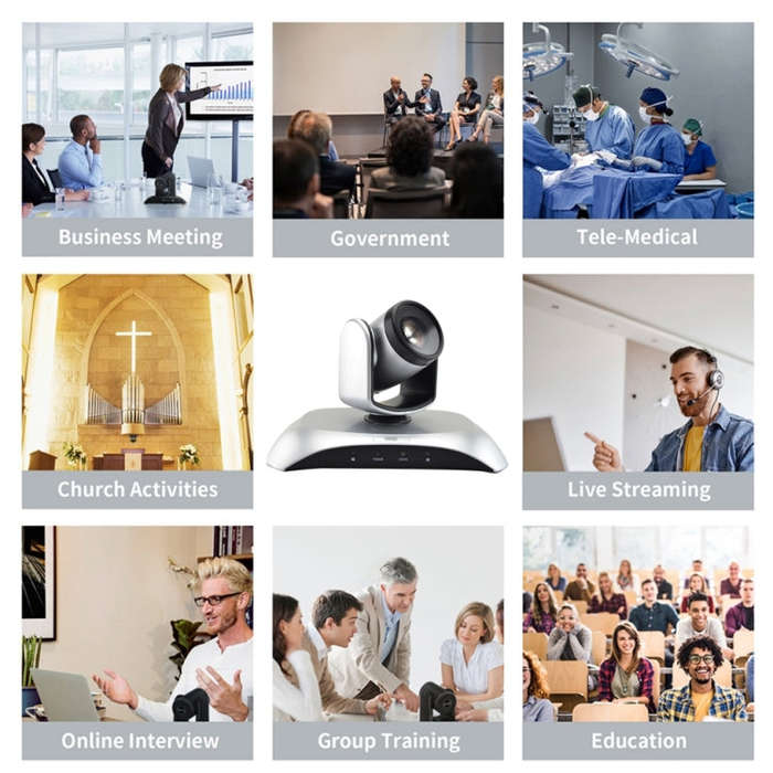 YANS YS-H110UH USB HD 1080P 10X Zoom Wide-Angle Video Conference Camera with Remote Control(Silver)