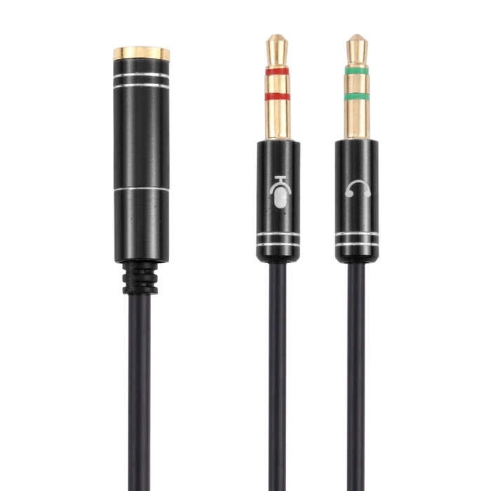 3.5mm Female to 2 x 3.5mm Male Adapter Cable(Black)