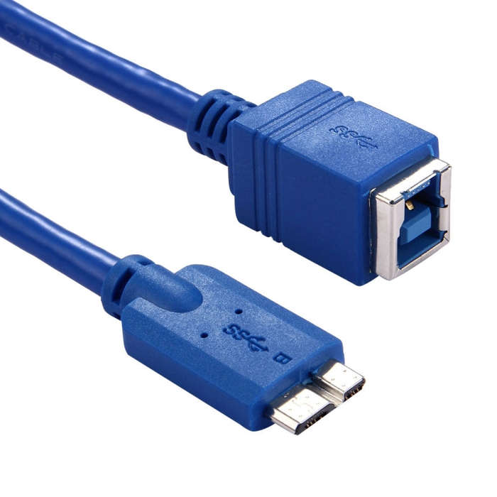 30cm USB 3.0 B Female to Micro B Male Connector Adapter Cable for Printer / Hard Disk(Blue)