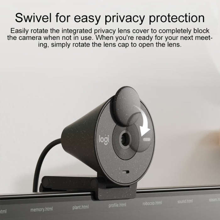 Logitech Brio 300 2MP 1080P Full HD IP Camera with Noise Reduction Microphone (Black)