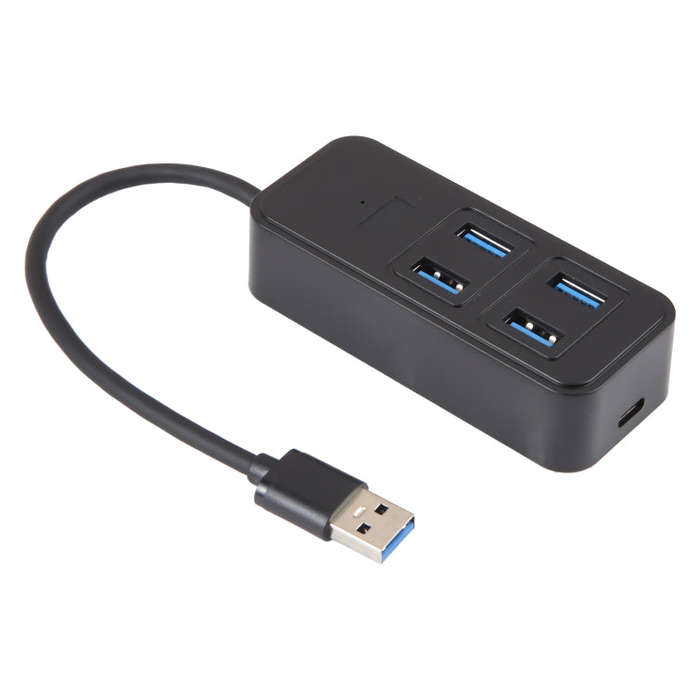 BYL-1901U 5 in 1 USB to USB3.0x4+USB-C / Type-C HUB Adapter