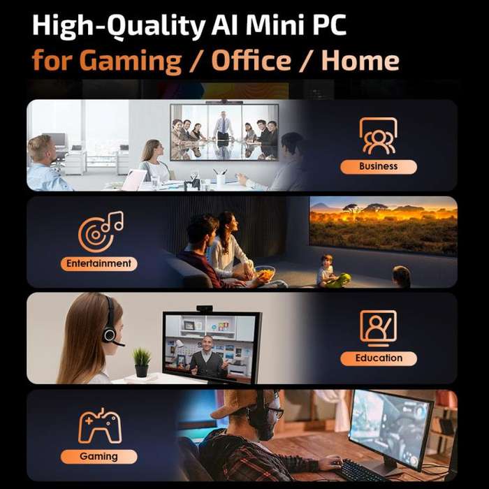 GXMO H90 Pro Windows 11 Mini PC, AMD Ryzen 7 8745HS Octa Core Processor, US Plug
