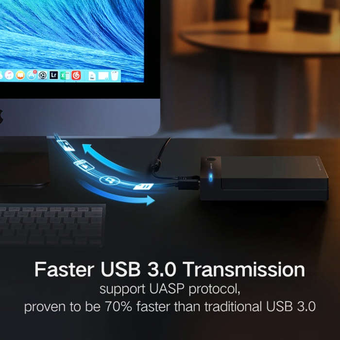 UGREEN US222 HDD Enclosure 2.5 / 3.5 inch SATA to USB 3.0 SSD Adapter Hard Disk Drive Box Externa...
