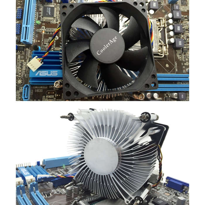 4Pin CPU Cooler Mute Silent Fan Heat Sink for Intel 1155 / 1151 / i3 / i5