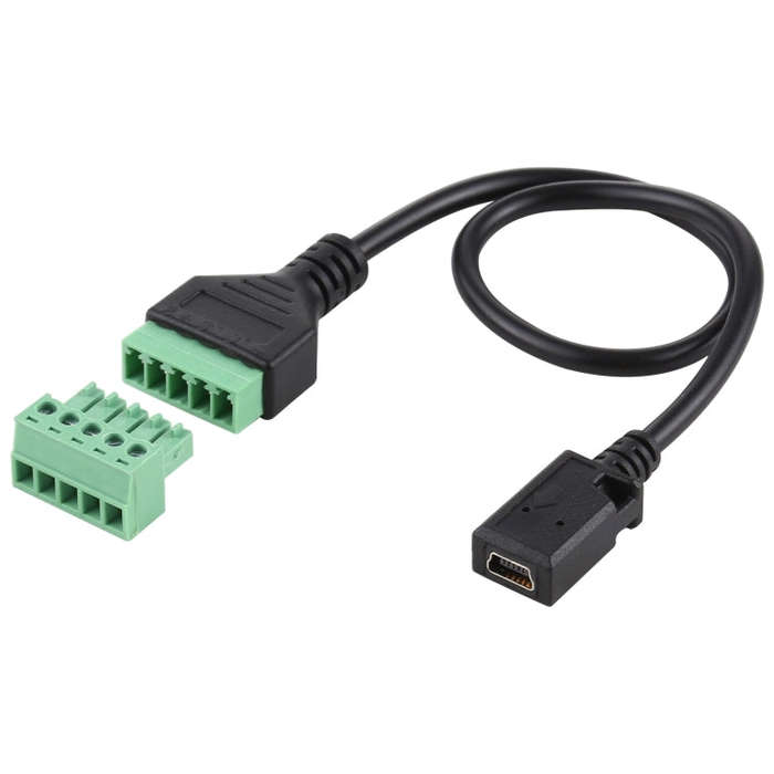 Mini 5 Pin Female to 5 Pin Pluggable Terminals Solder-free USB Connector Solderless Connection Ad...